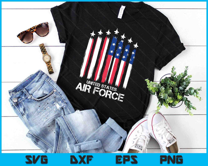 United States Air Force USA American Flag 4th July SVG PNG Digital Printable Files