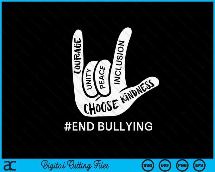 Unity Day Anti Bully Love Sign School End Bullying Orange SVG PNG Digital Printable Files