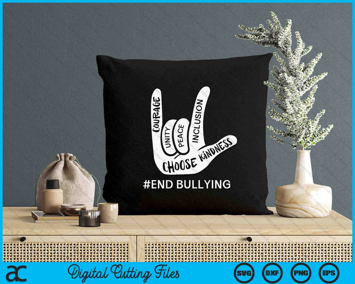 Unity Day Anti Bully Love Sign School End Bullying Orange SVG PNG Digital Printable Files