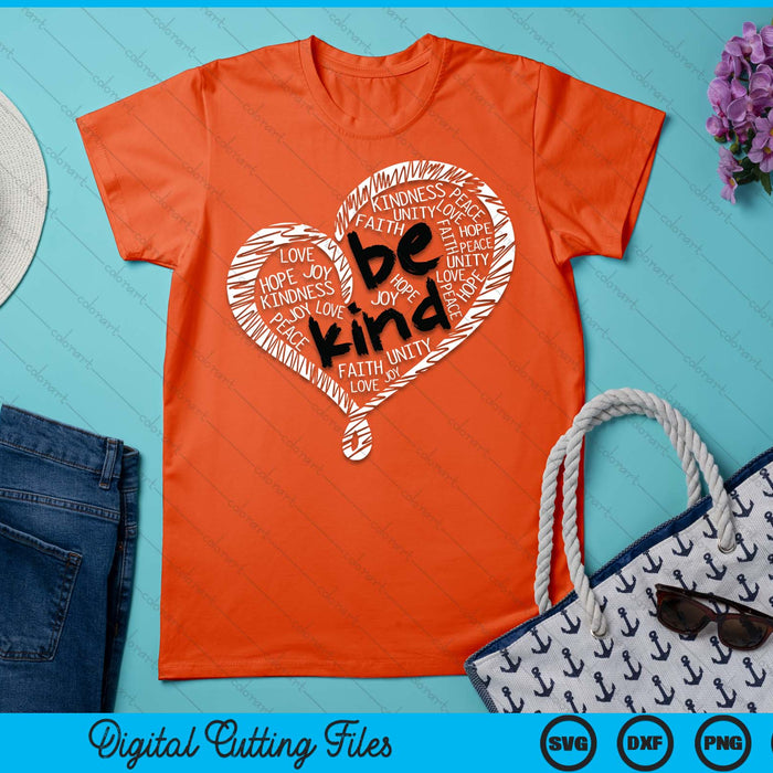Unity Day Orange Anti Bullying Be Kind Heart Kindness SVG PNG Digital Printable Files