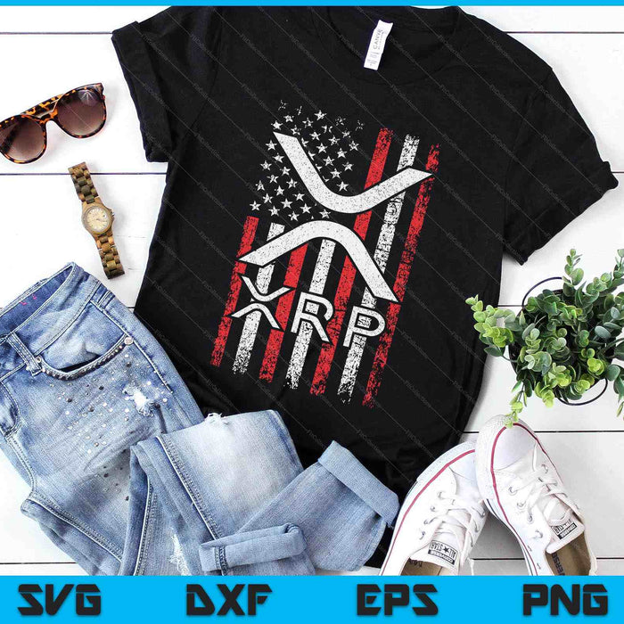Us Flag Cryptocurrency Blockchain Xrp Crypto Investor SVG PNG Digital Printable Files