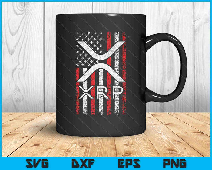 Us Flag Cryptocurrency Blockchain Xrp Crypto Investor SVG PNG Digital Printable Files