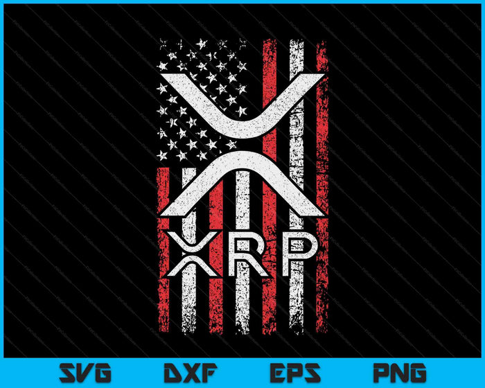 Us Flag Cryptocurrency Blockchain Xrp Crypto Investor SVG PNG Digital Printable Files