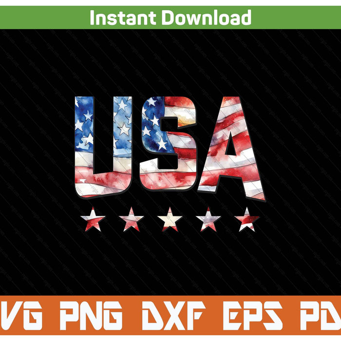 USA flag patriotic 4th of July American flag Independence Day SVG cut file