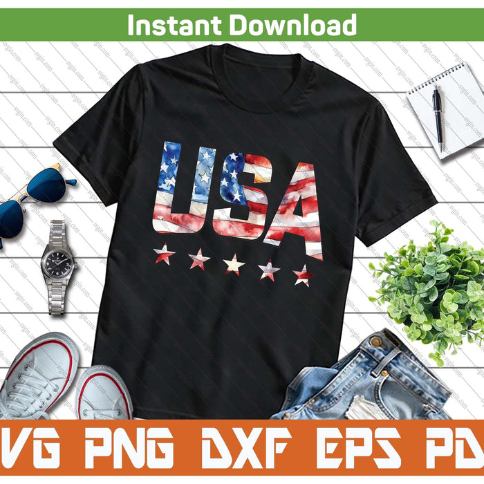 USA Flag Patriotic 4th Of July American Flag Independence Day SVG PNG