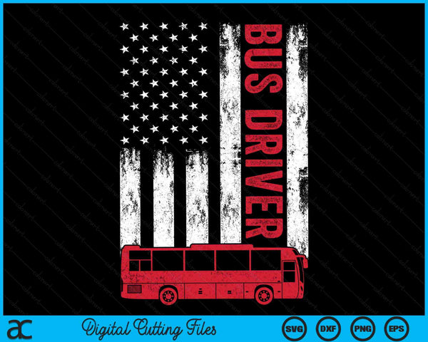 Usa Flag Patriotic Bus Driver American Flag SVG PNG Digital Cutting Files