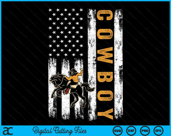 Usa Flag Patriotic Cowboy American Flag SVG PNG Digital Cutting Files