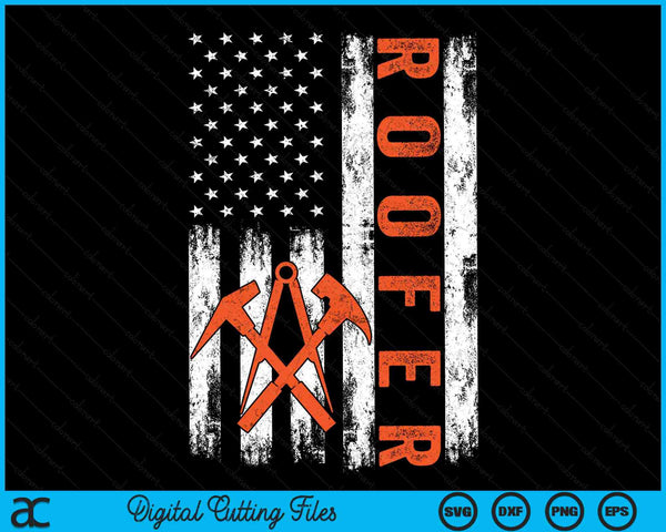 Usa Flag Patriotic Roofer American Flag SVG PNG Digital Cutting Files
