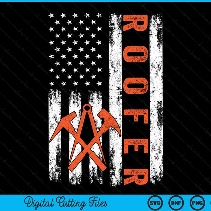 Usa Flag Patriotic Roofer American Flag SVG PNG Digital Cutting Files