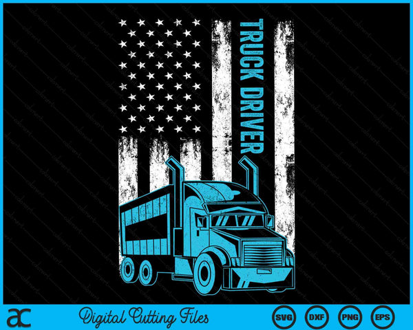 Usa Flag Patriotic Truck Driver American Flag SVG PNG Digital Cutting Files