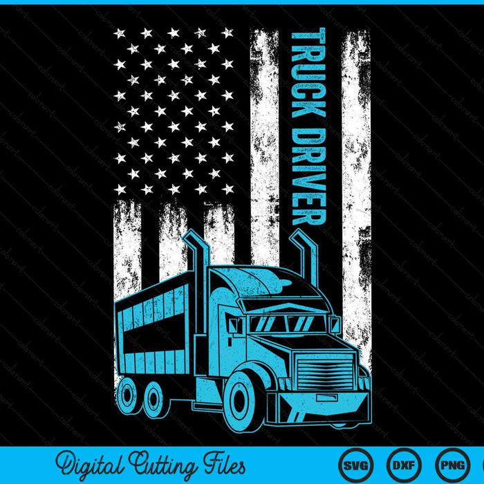 USA flag patriotic truck driver American flag SVG cut file