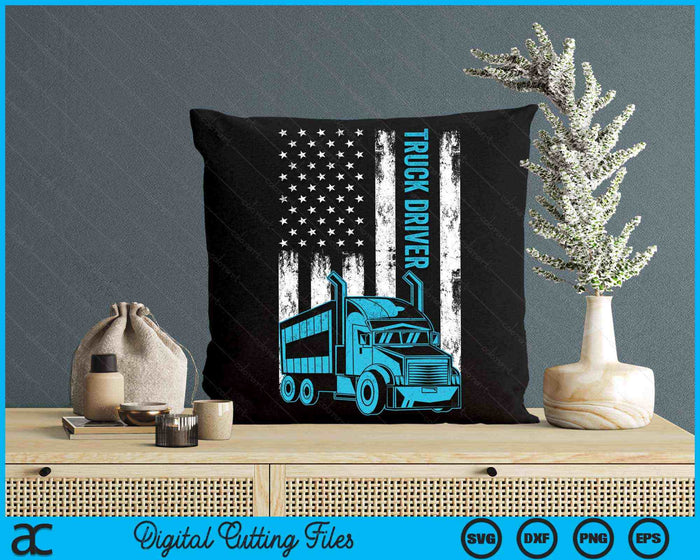 Usa Flag Patriotic Truck Driver American Flag SVG PNG Digital Cutting Files