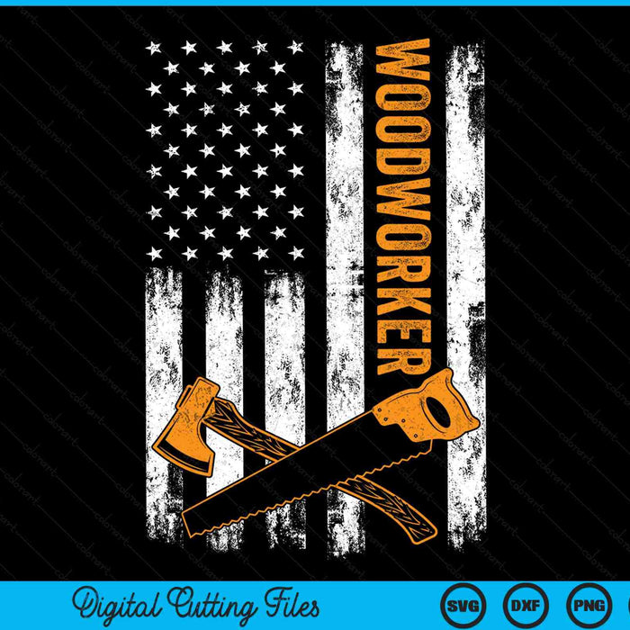 Usa Flag Patriotic Woodworker American Flag SVG PNG Digital Cutting Files
