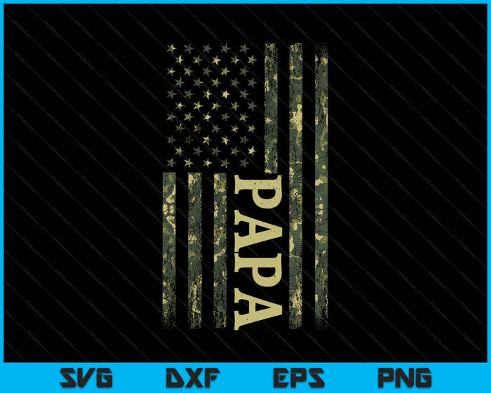 Usa Patriotic Papa Father's Day American Flag 4th Of July Papa SVG PNG Digital Printable Files