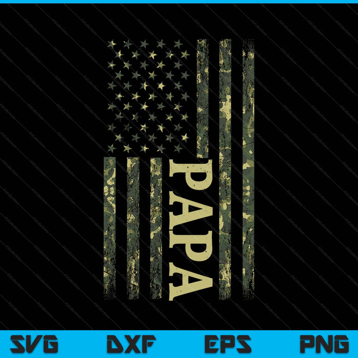 USA patriotic papa Father's Day American flag 4th of July papa SVG cut file