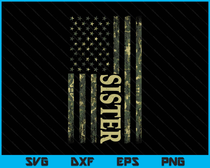Usa Patriotic Sister Mother's Day American Flag 4th Of July Sister SVG PNG Digital Printable Files