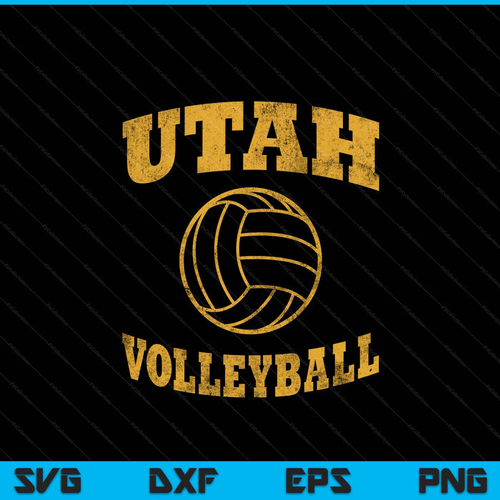 Utah Volleyball Classic Vintage Distressed SVG PNG Digital Cutting Files