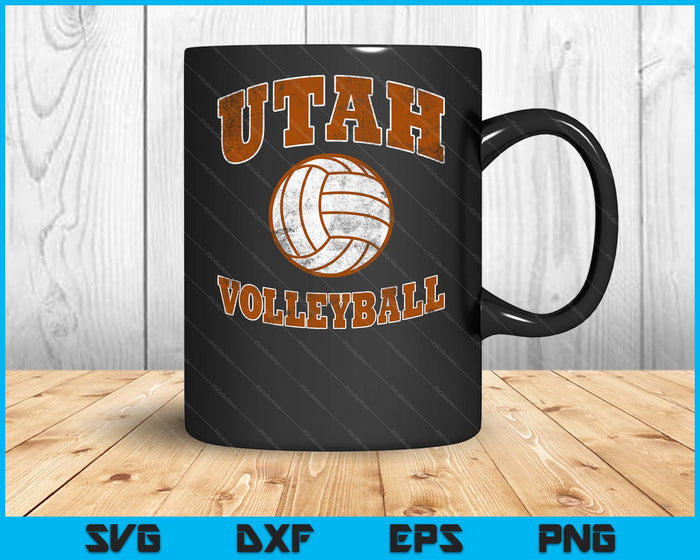 Utah Volleyball Vintage Distressed SVG PNG Digital Cutting Files