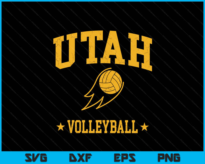 Utah  Volleyball Vintage Gameday Retro Volleyball Lover SVG PNG Digital Printable Files