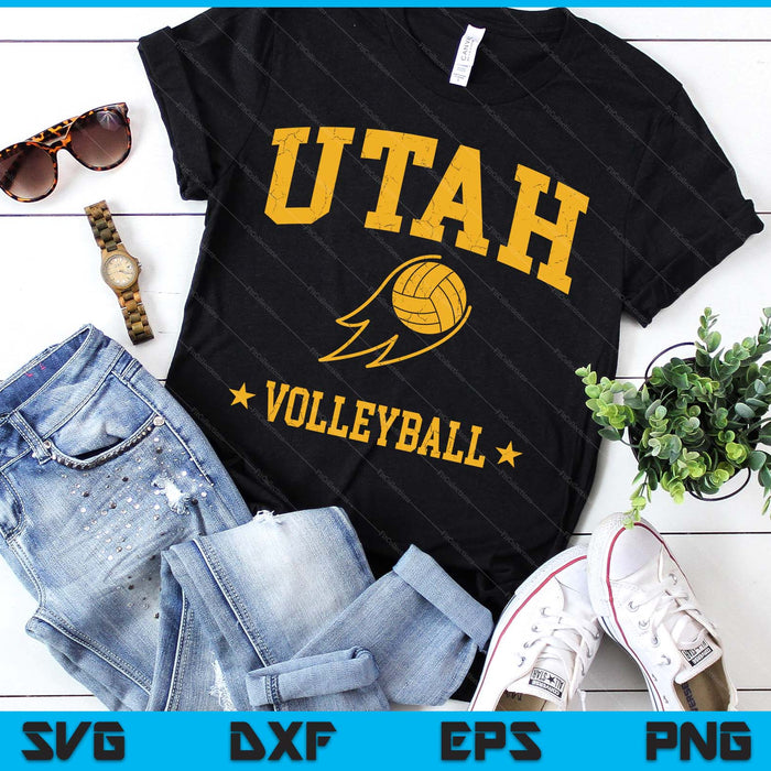 Utah  Volleyball Vintage Gameday Retro Volleyball Lover SVG PNG Digital Printable Files