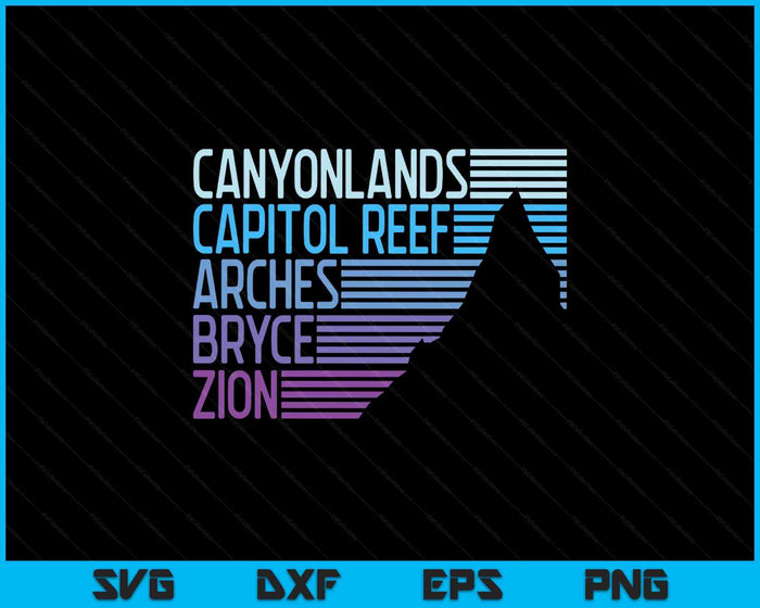Utahs The Mighty Five National Parks SVG PNG Digital Printable Files