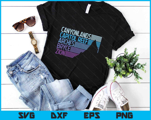 Utahs The Mighty Five National Parks SVG PNG Digital Printable Files