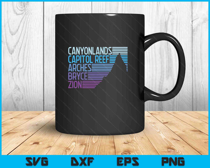 Utahs The Mighty Five National Parks SVG PNG Digital Printable Files