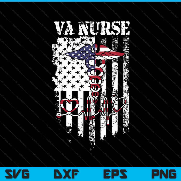 Va nurse American USA flag patriot Veterans Day 4th of July SVG cut file
