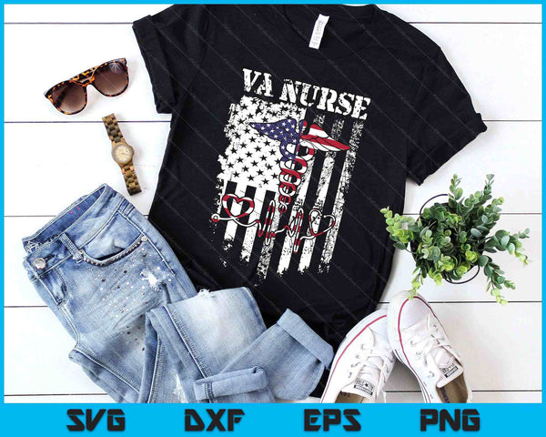 Va Nurse American Usa Flag Patriot Veterans Day 4th Of July SVG PNG Digital Printable Files