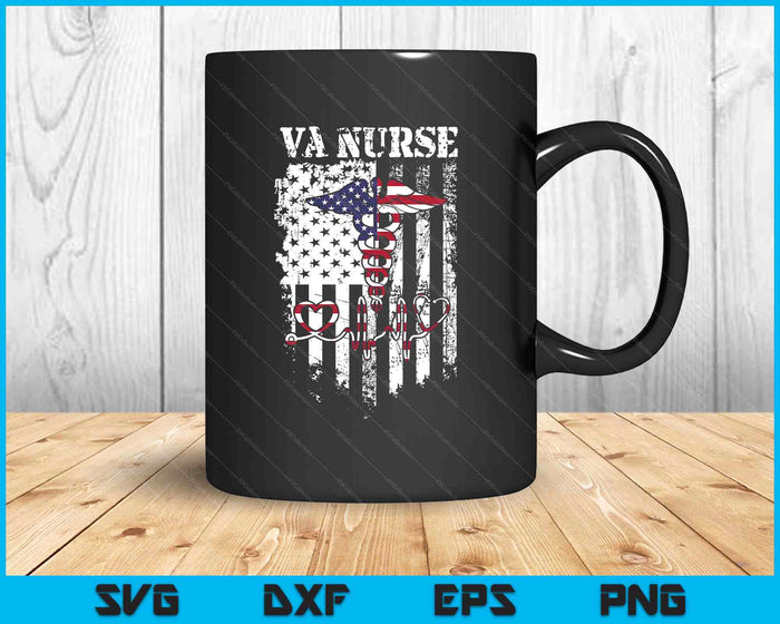 Va Nurse American Usa Flag Patriot Veterans Day 4th Of July SVG PNG Digital Printable Files