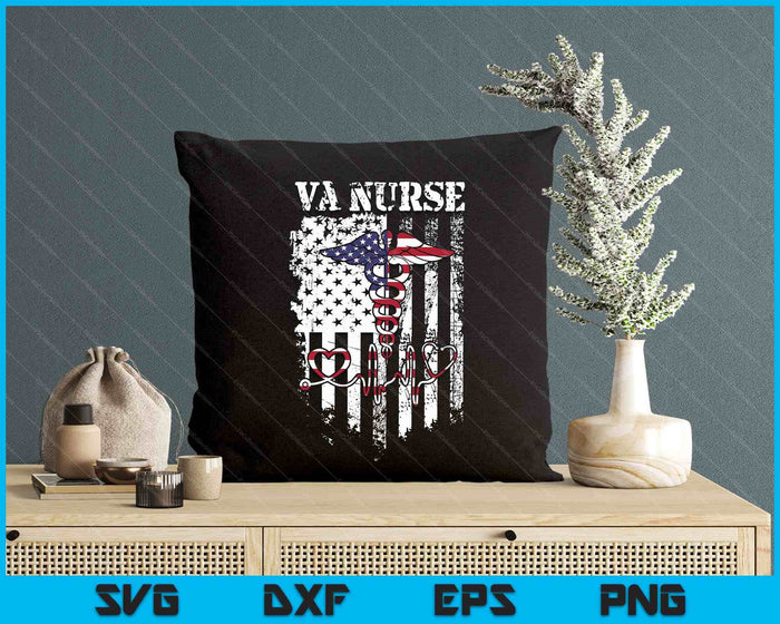 Va Nurse American Usa Flag Patriot Veterans Day 4th Of July SVG PNG Digital Printable Files