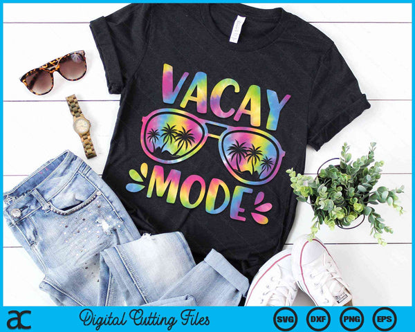 Vacay Mode Palm Tree Beach Vacation Summer Getaway Holiday SVG PNG Digital Cutting Files