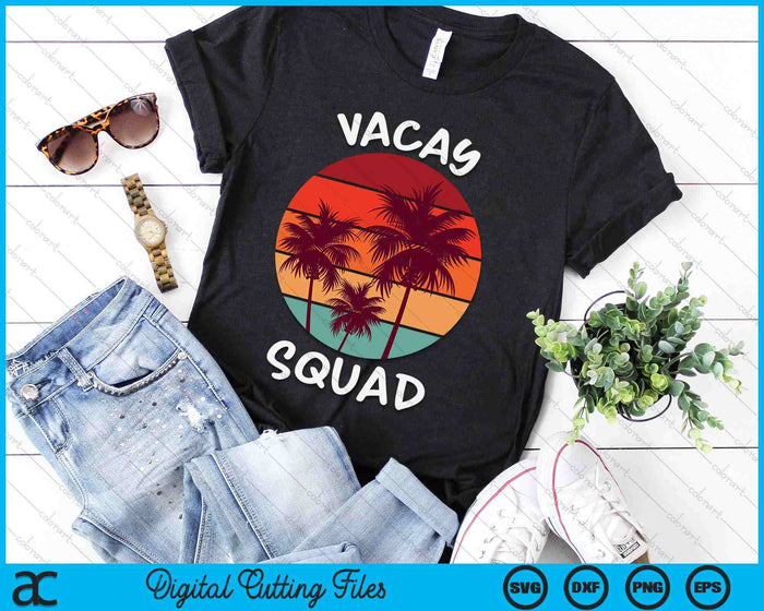 Vacay Squad Summer Vacation Family Friends Trip Palm Trees SVG PNG Digital Cutting Files