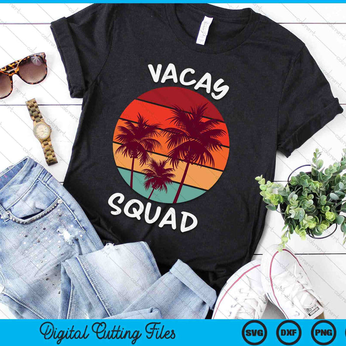 Vacay Squad Summer Vacation Family Friends Trip Palm Trees SVG PNG Digital Cutting Files