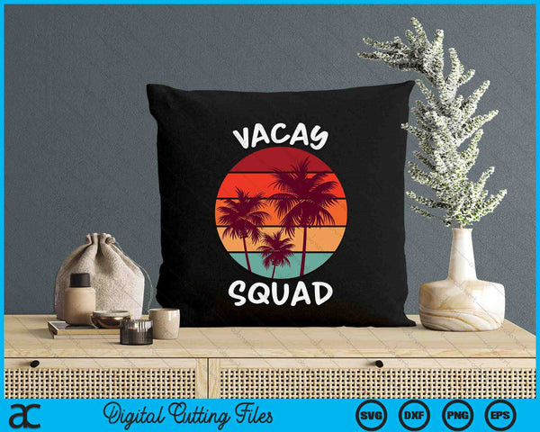 Vacay Squad Summer Vacation Family Friends Trip Palm Trees SVG PNG Digital Cutting Files