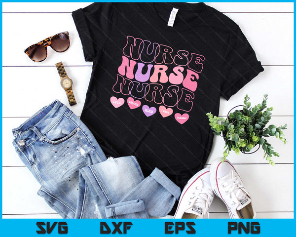Valentine ER ICU NICU RN Nurses Women Retro Nursing Medical SVG PNG Digital Printable Files