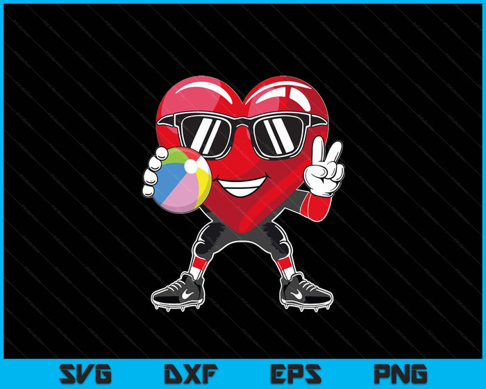 Valentine's Day Heart Playing Beach Ball SVG PNG Digital Printable Files