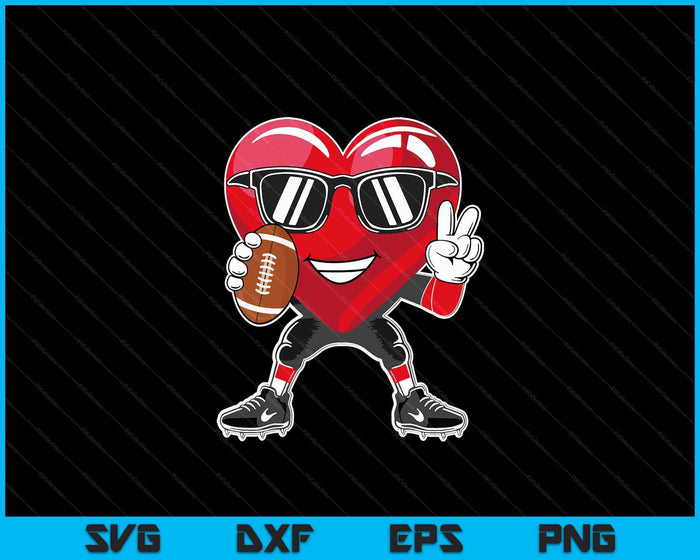 Valentine's Day Heart Playing Football SVG PNG Digital Printable Files