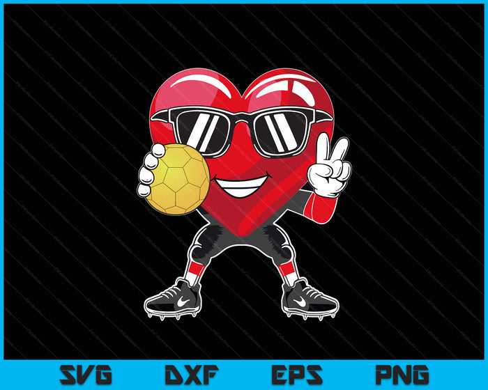 Valentine's Day Heart Playing Handball SVG PNG Digital Printable Files