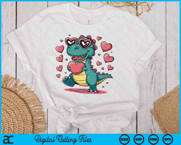 Valentine's Day T-Rex Dino, Dinosaur Love SVG PNG Digital Printable Files