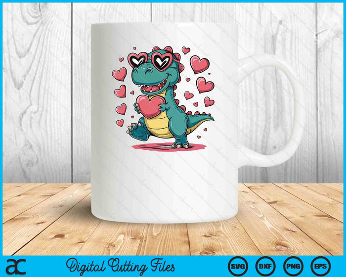 Valentine's Day T-Rex Dino, Dinosaur Love SVG PNG Digital Printable Files