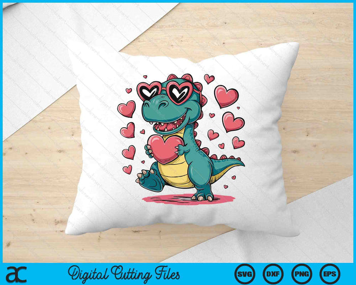 Valentine's Day T-Rex Dino, Dinosaur Love SVG PNG Digital Printable Files