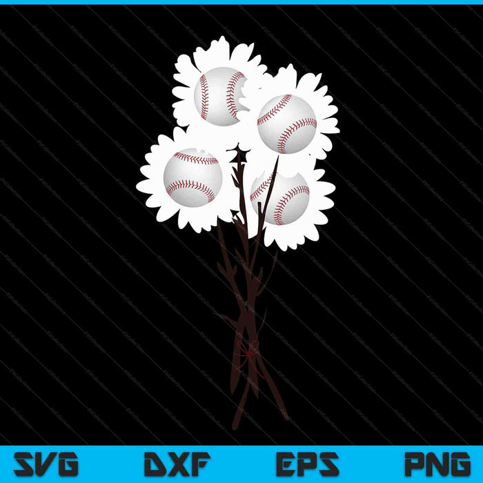 Valentine's Mother's Day baseball flower bouquet pretty SVG cut file