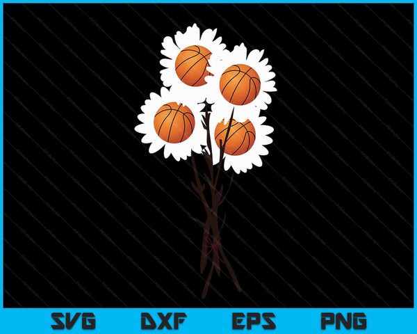 Valentine's Mother's Day Basketball Flower Bouquet Pretty SVG PNG Digital Cutting Files