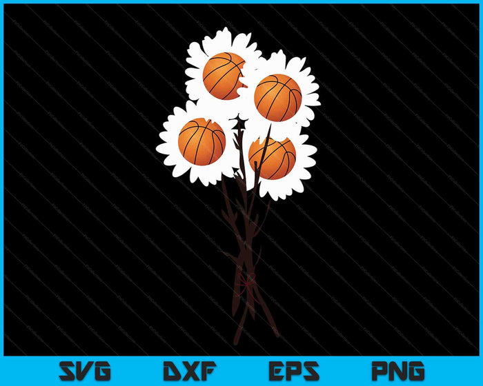 Valentijnsdag basketbal bloemboeket mooie SVG PNG digitale snijbestanden