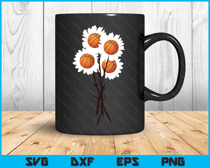 Valentine's Mother's Day Basketball Flower Bouquet Pretty SVG PNG Digital Cutting Files