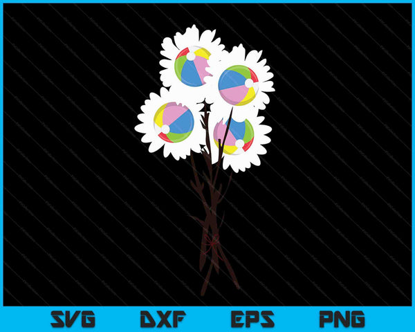 Valentine's Mother's Day Beach Ball Flower Bouquet Pretty SVG PNG Digital Cutting Files