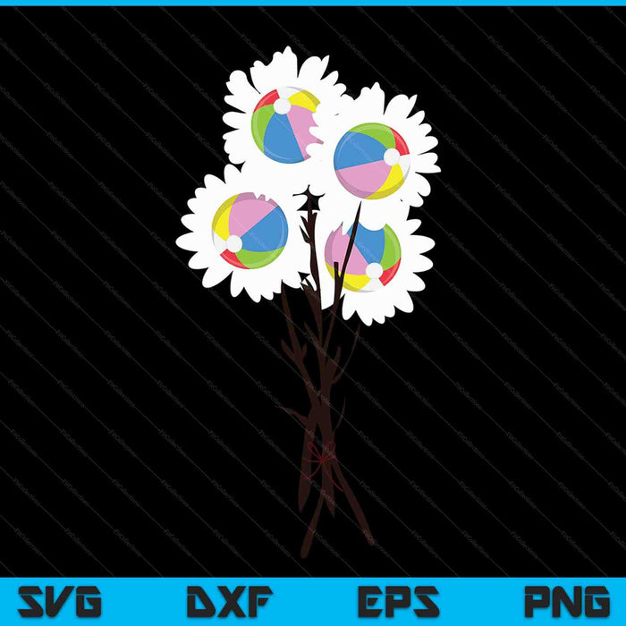 Valentine's Mother's Day Beach Ball Flower Bouquet Pretty SVG PNG Digital Cutting Files