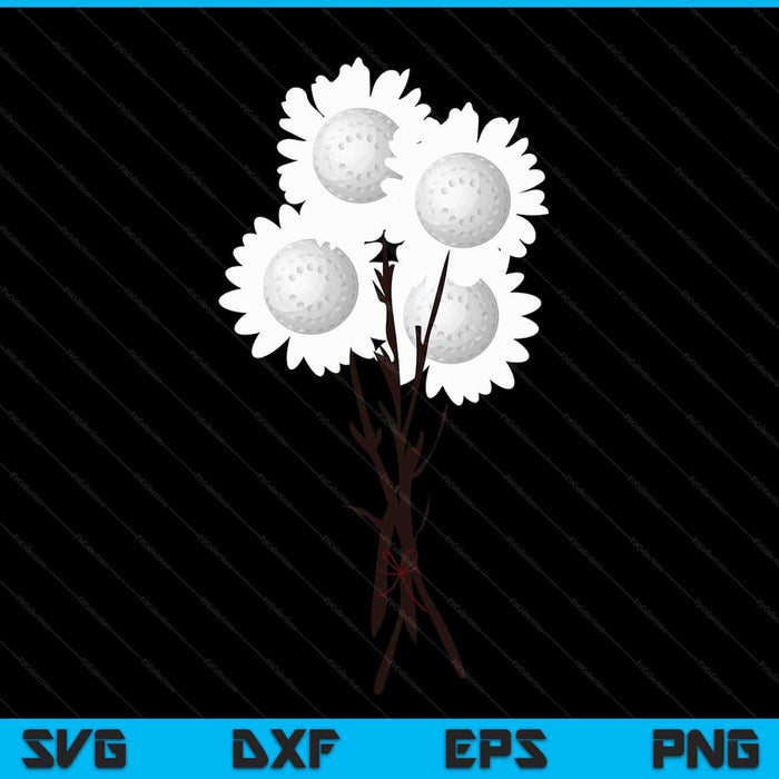 Valentine's Mother's Day hockey ball flower bouquet pretty SVG cut file