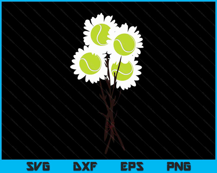 Valentijnsdag Tennisbal bloemboeket mooie SVG PNG digitale snijbestanden